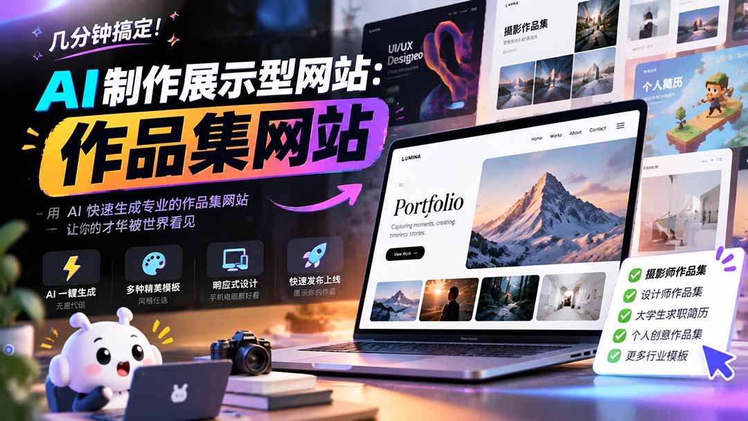 （21213期）几分钟搞定，AI制作展示型网站制作：作品集网站，用AI快速生成专业的作品集网站，接单变现！ - 臻优资源网