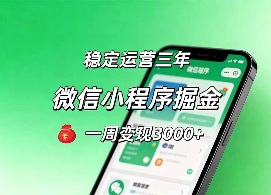 （20077期）月收益稳定1W+的微信小程序，前期积累客户，后期躺平养老，小白轻松上手 - 臻优资源网