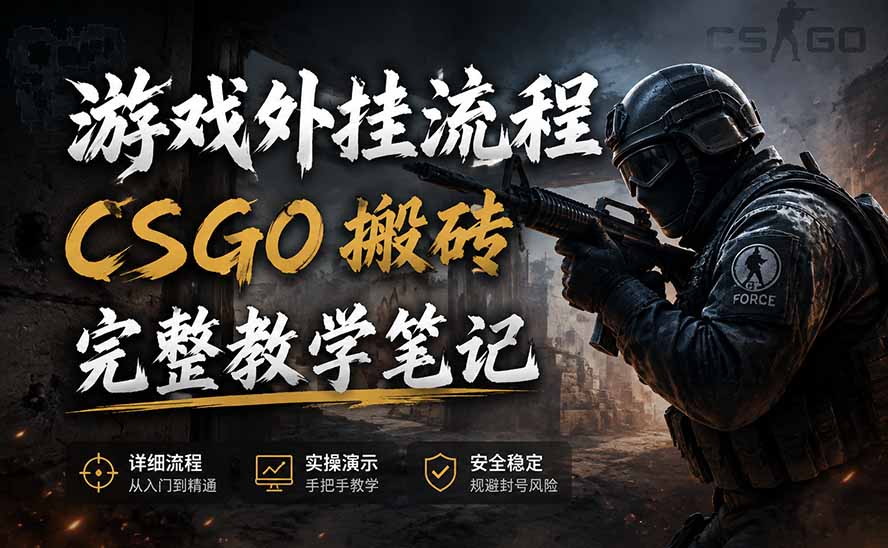 （19719期）游戏挂机全流程笔记分享，CSGO游戏搬砖，小白看了当天学会见收益 - 臻优资源网