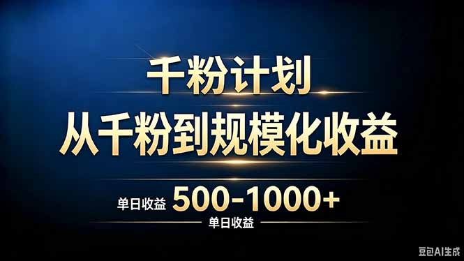 （20078期）抖音千粉账号计划，从千粉到规模化收益 500-1000+单日收益 - 臻优资源网