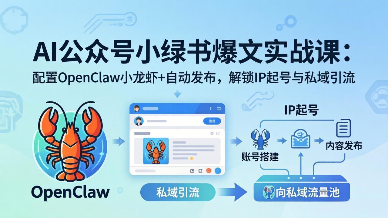 （18132期）AI公众号小绿书变现实战课：小绿书爆文写作+OpenClaw自动发布，解锁IP起号与私域引流 - 臻优资源网