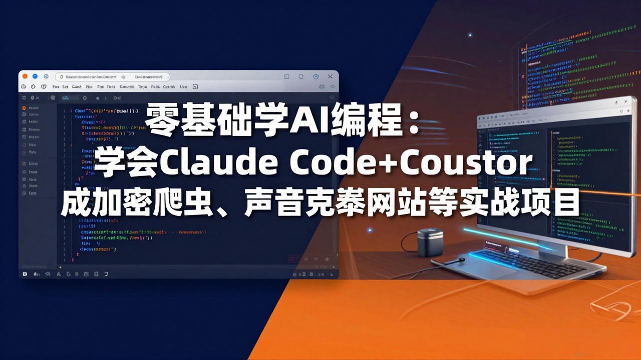 （17941期）零基础学AI编程：学会Claude Code+Cursor完成加密爬虫、声音克隆网站等实战项目 - 臻优资源网