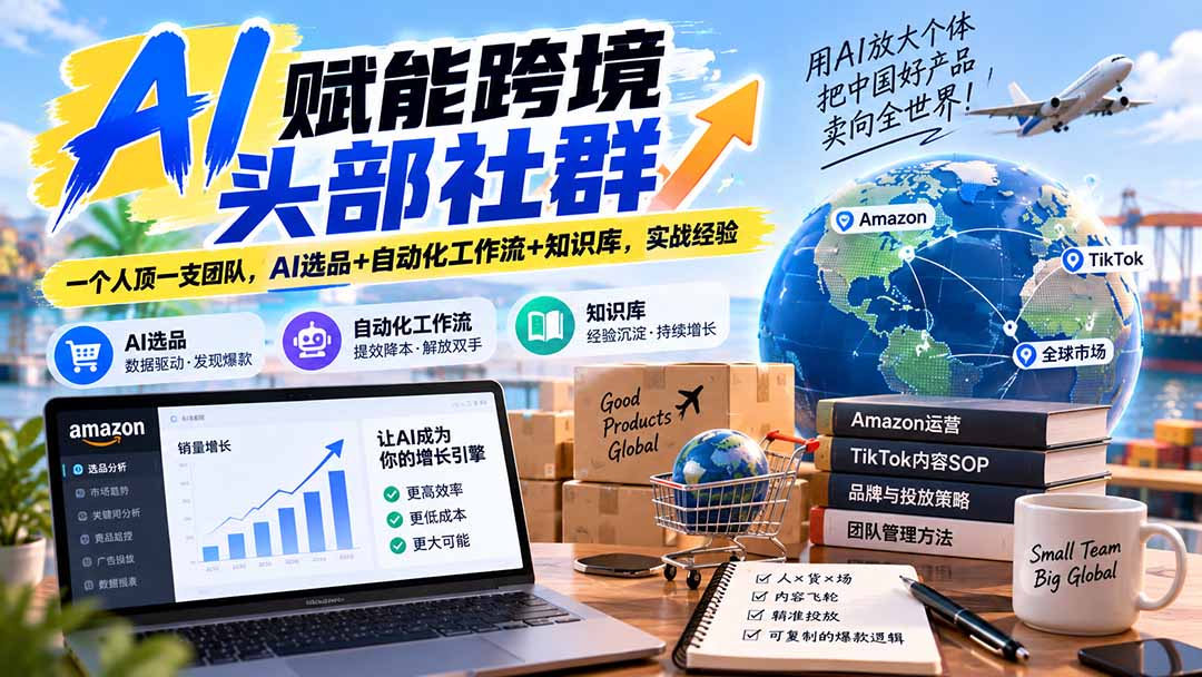 （20395期）AI赋能跨境头部社群-更新9月：一个人顶一支团队，AI选品+自动化工作流+知识库，实战经验 - 臻优资源网