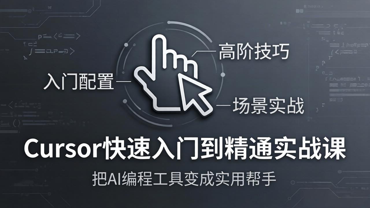 （17794期）Cursor快速入门到精通实战课：入门配置+高阶技巧+场景实战，把AI编程工具变成实用帮手 - 臻优资源网