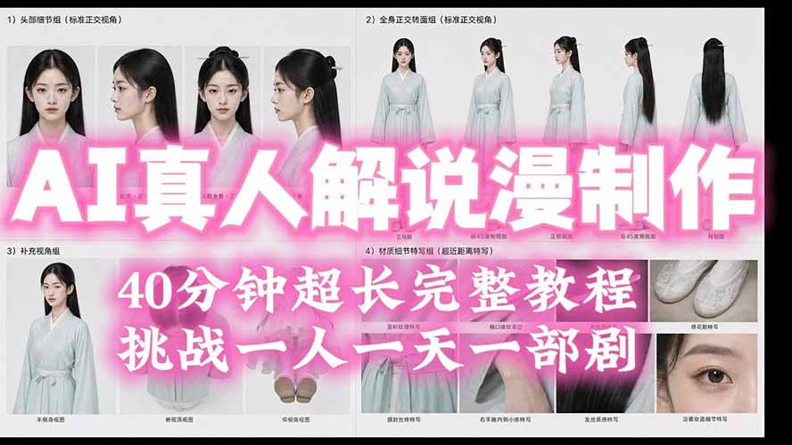 （19508期）2026AI真人解说漫剧制作40分钟超长完整教程：自动批量化制作，挑战一人一天一部剧！ - 臻优资源网