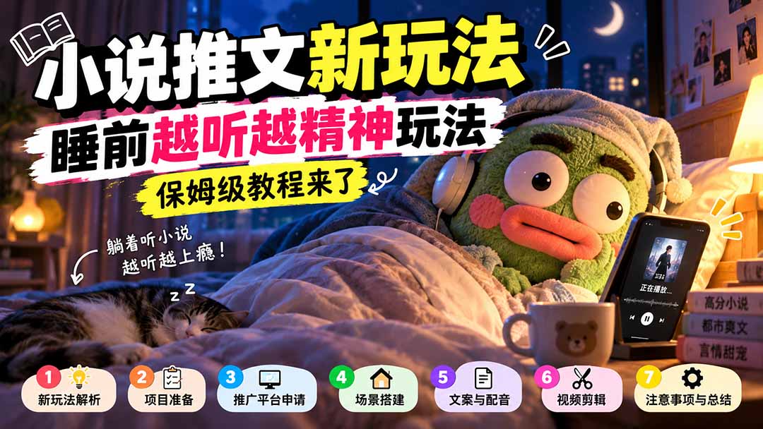 （20947期）小说推文新玩法，睡前越听越精神玩法，保姆级教程来了 - 臻优资源网