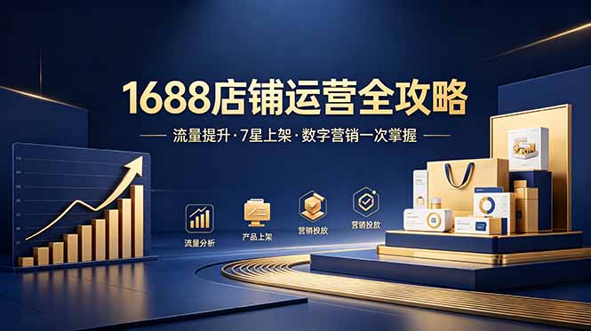 （18976期）1688店铺没流量？产品上架不到7星？数字营销不会投？全套运营技能一次学(更新6月） - 臻优资源网
