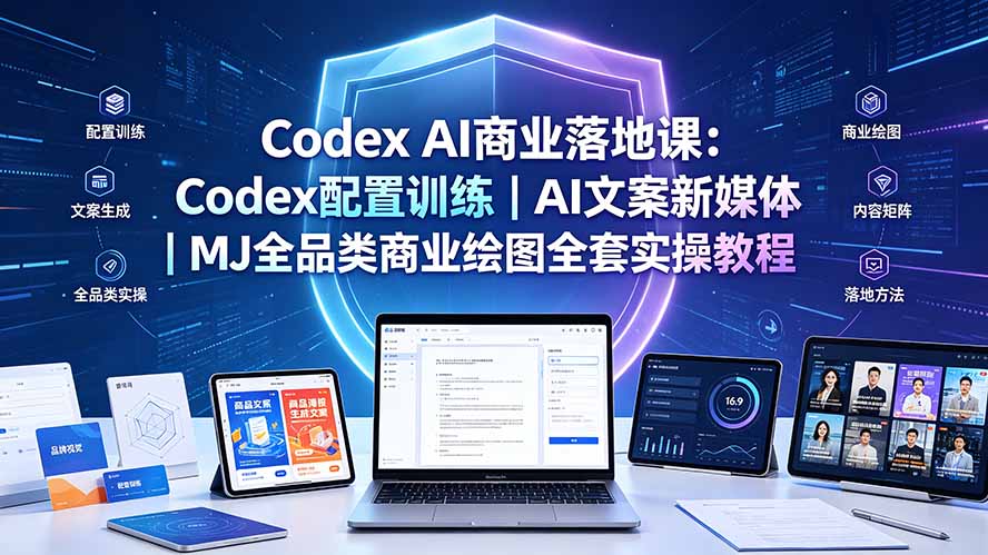 （19460期）Codex AI商业落地课：Codex配置训练｜AI文案新媒体｜MJ全品类商业绘图全套实操教程 - 臻优资源网