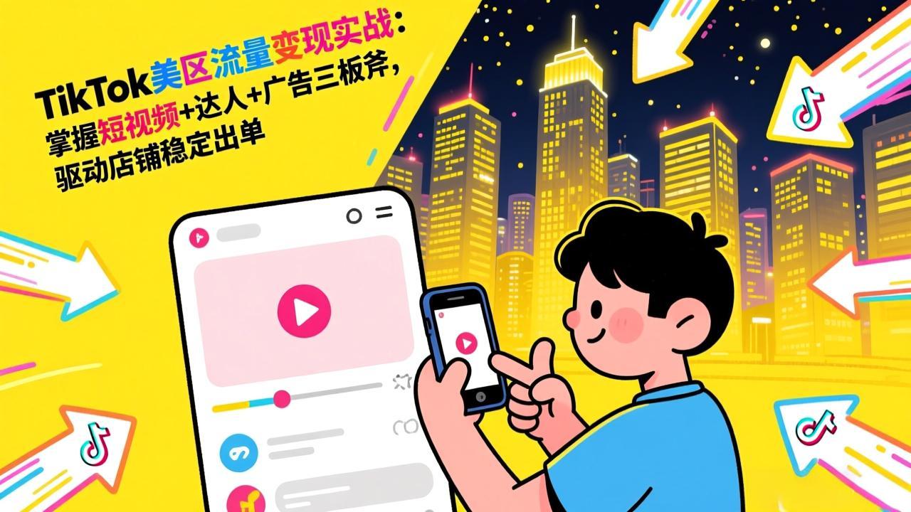 （17244期）TikTok美区流量变现实战：掌握短视频+达人+广告三板斧，驱动店铺稳定出单 - 臻优资源网