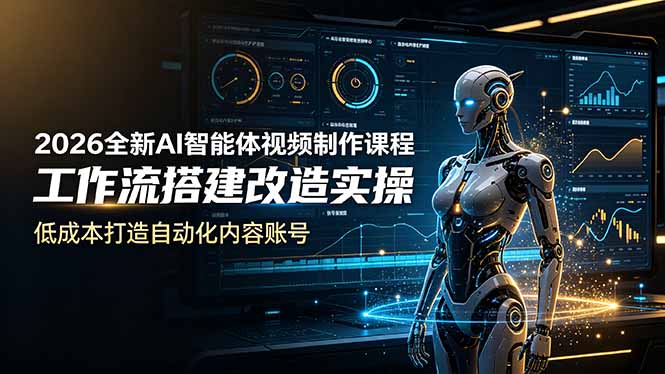 （19127期）2026全新AI Codex智能体视频制作课程，工作流搭建改造实操，低成本打造自动化内容账号 - 臻优资源网