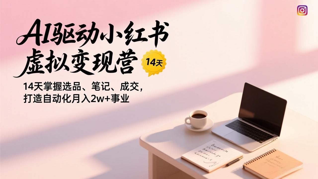 （17204期）AI驱动小红书虚拟变现营，14天掌握选品、笔记、成交，打造自动化月入2w+事业 - 臻优资源网