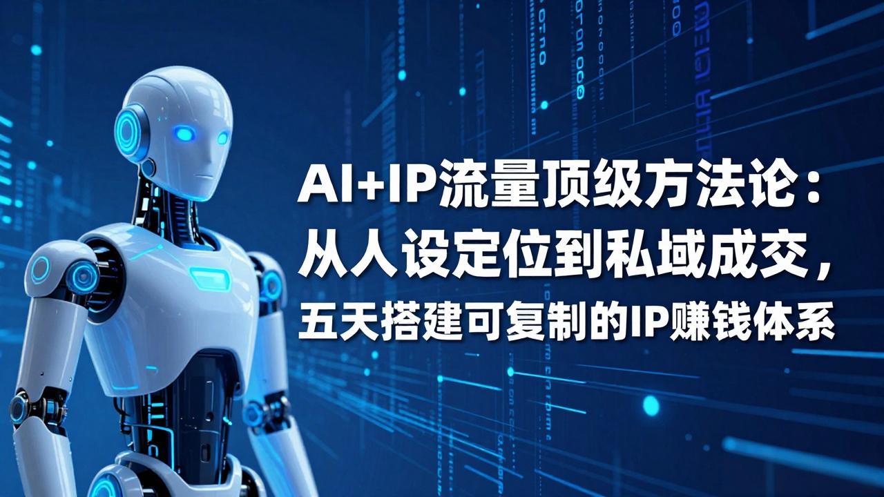 （17521期）AI+IP顶级方法论：从人设定位到私域成交，五天搭建可复制的IP赚钱体系 - 臻优资源网