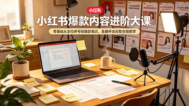 （19118期）小红书爆款内容进阶大课，零基础从定位养号到爆款笔记，直播开店完整变现教学 - 臻优资源网