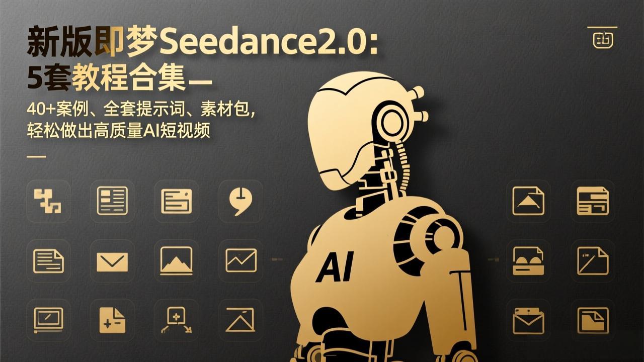 （17398期）新版即梦Seedance2.0：5套教程合集，40+案例、全套提示词、素材包，轻松做出高质量AI短视频 - 臻优资源网