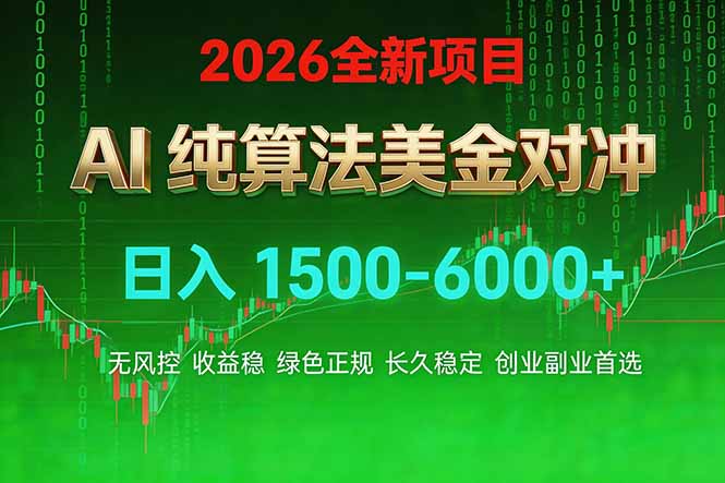 （17466期）2026 全新美金对冲项目，不套平台赠金，不封号，纯算法对冲，日入 1500-6000+ - 臻优资源网