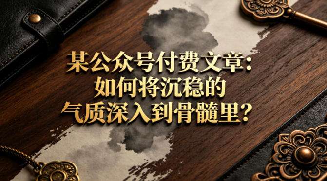 某公众号付费文章：如何将沉稳的气质深入到骨髓里？ - 臻优资源网