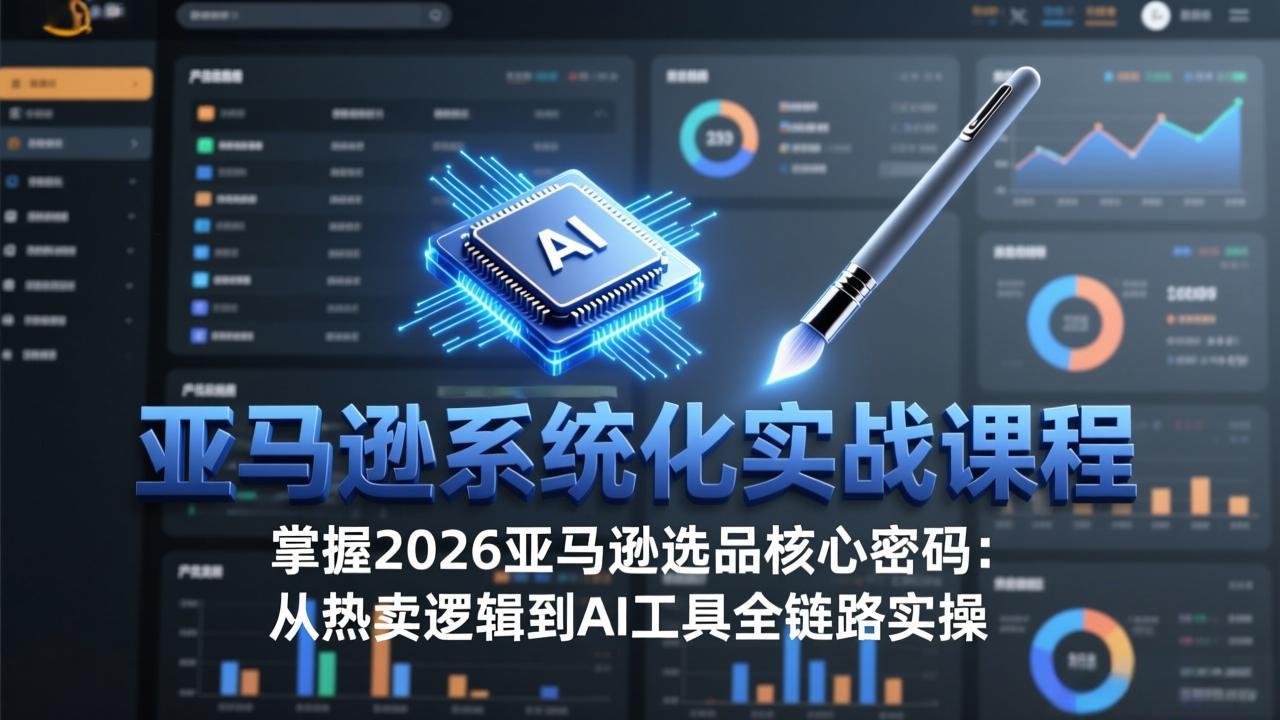 （17591期）亚马逊系统化实战课-更新3月：2026最新选品方法论，从热卖原因分析到AI作图，提升选品成功率 - 臻优资源网