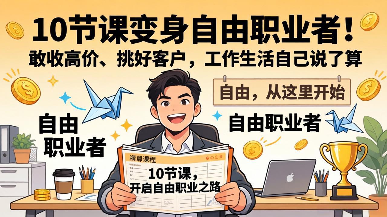 （17663期）10 节课变身自由职业者！敢收高价、挑好客户，工作生活自己说了算 - 臻优资源网