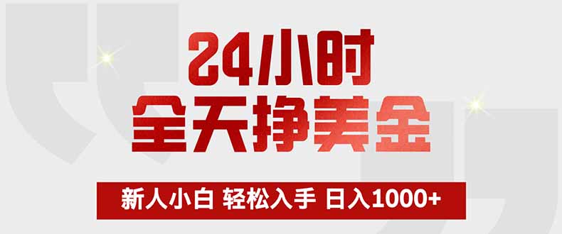 （17728期）24小时全天挣美金，新人小白轻松入手，长期稳定，日入1000+ - 臻优资源网