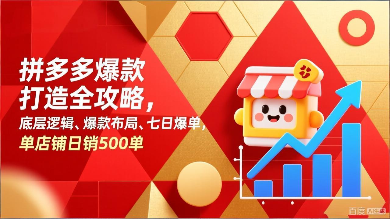 （17346期）拼多多爆款打造全攻略，底层逻辑、爆款布局、七日爆单，单店铺日销500单 - 臻优资源网
