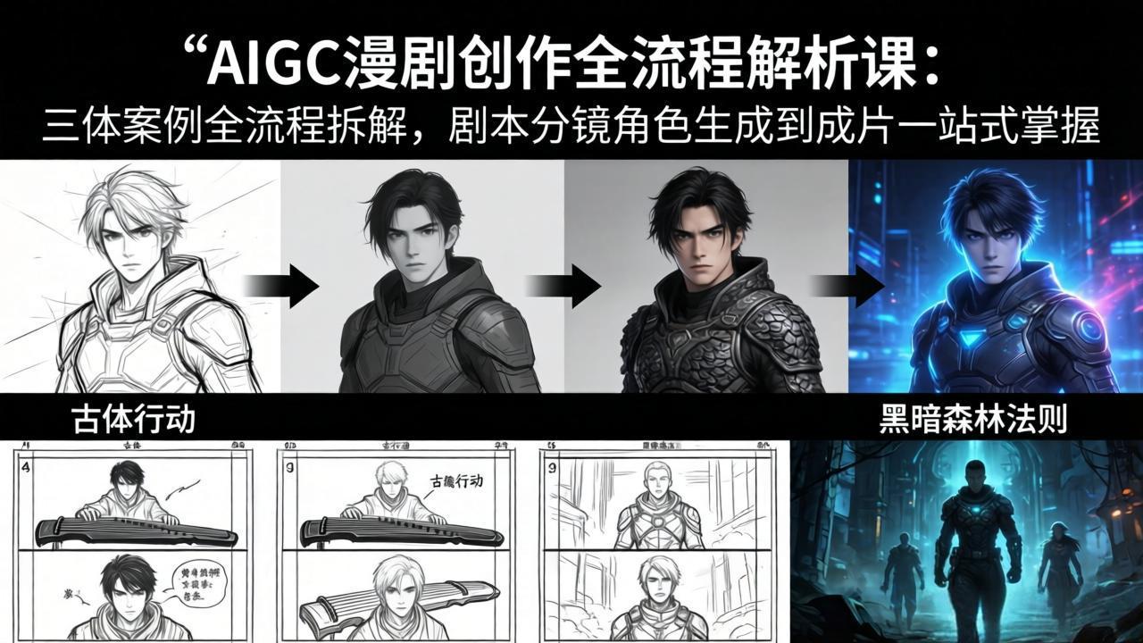 （17879期）AIGC漫剧创作全流程解析课：三体案例全流程拆解，剧本分镜角色生成到成片一站式掌握 - 臻优资源网