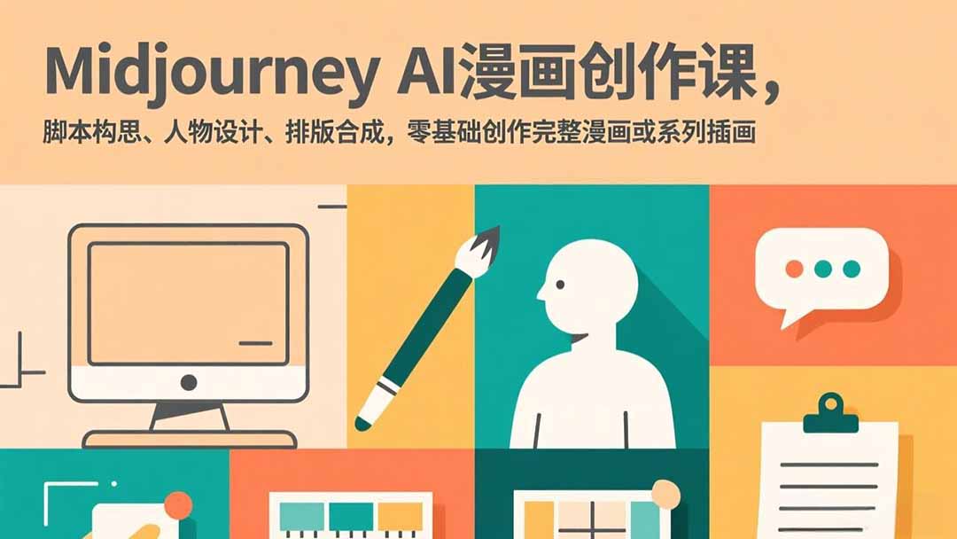 （17299期）Midjourney AI漫画创作课，脚本构思、人物设计、排版合成，零基础创作完整漫画或系列插画 - 臻优资源网