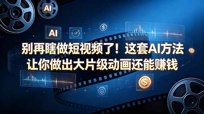 （18549期）别再瞎做短视频了！这套 AI 方法让你做出大片级动画还能赚钱【原创双语字幕】 - 臻优资源网