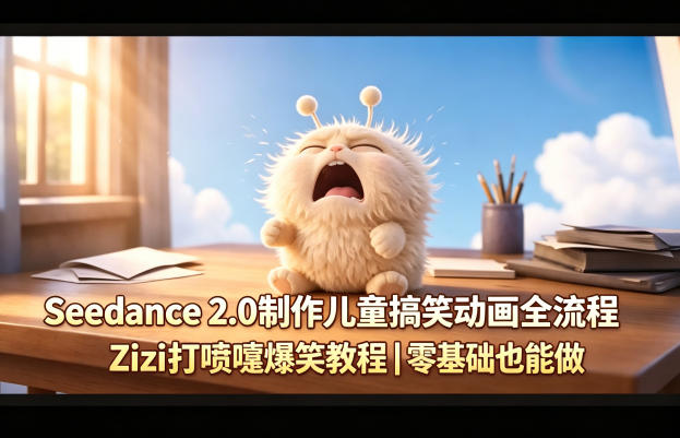 Seedance 2.0制作儿童搞笑动画全流程Zizi打喷嚏爆笑教程｜零基础也能做 - 臻优资源网