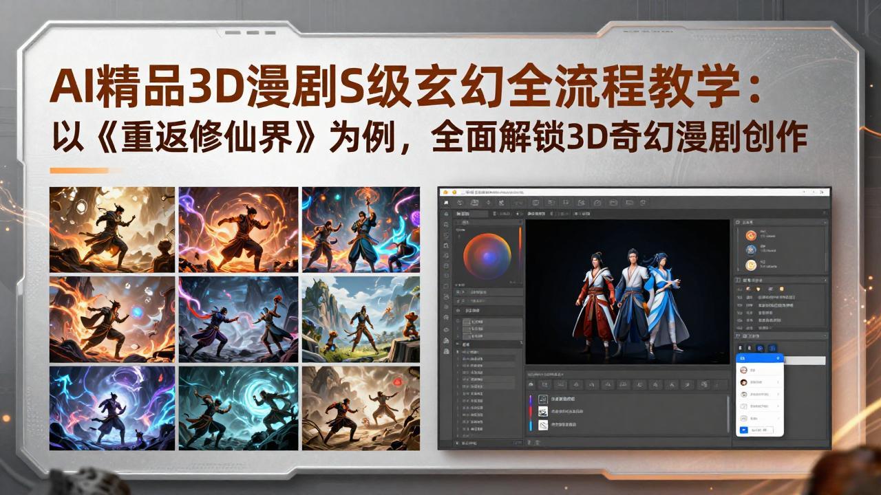 （17882期）AI精品3D漫剧S级玄幻全流程教学：以《重返修仙界》为例，全面解锁3D奇幻漫剧创作 - 臻优资源网