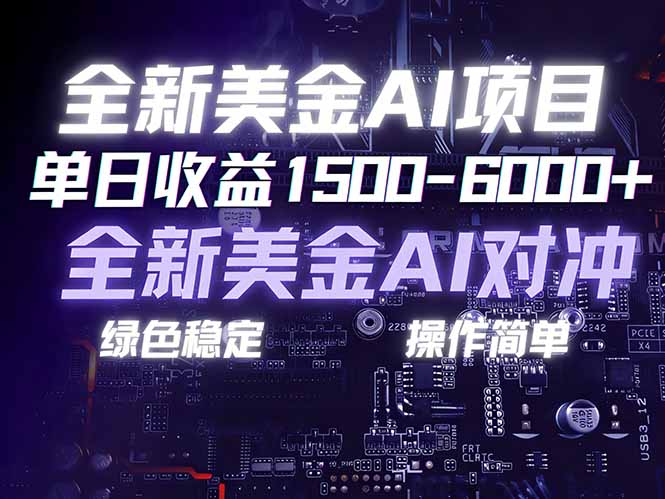 （17069期）美金AI对冲项目，日入1500-6000+，绿色稳定，操作简单，创业副业首选，可批量放大 - 臻优资源网