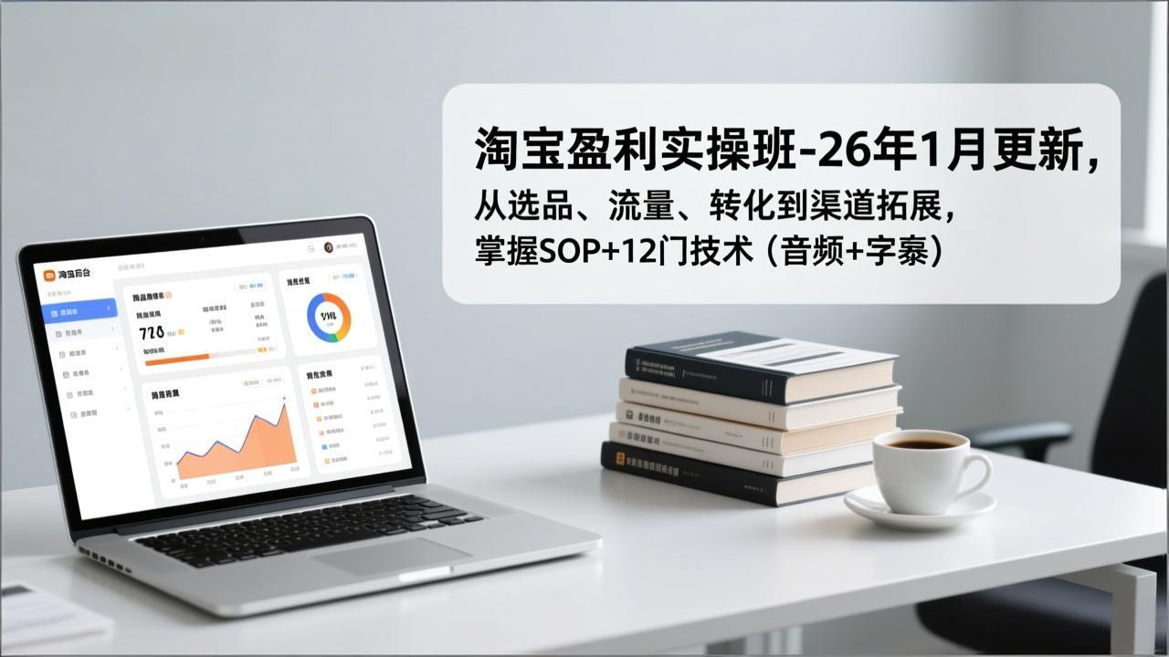 （17105期）淘宝盈利实操班-26年1月更新，从选品、流量、转化到渠道拓展，掌握SOP+12门技术（音频+字幕） - 臻优资源网