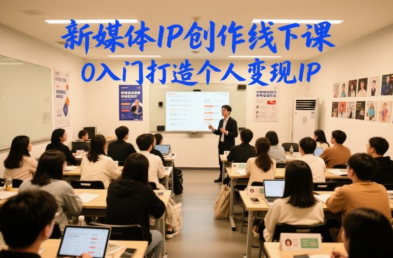 新媒体IP创作线下课,0入门打造个人变现IP - 臻优资源网
