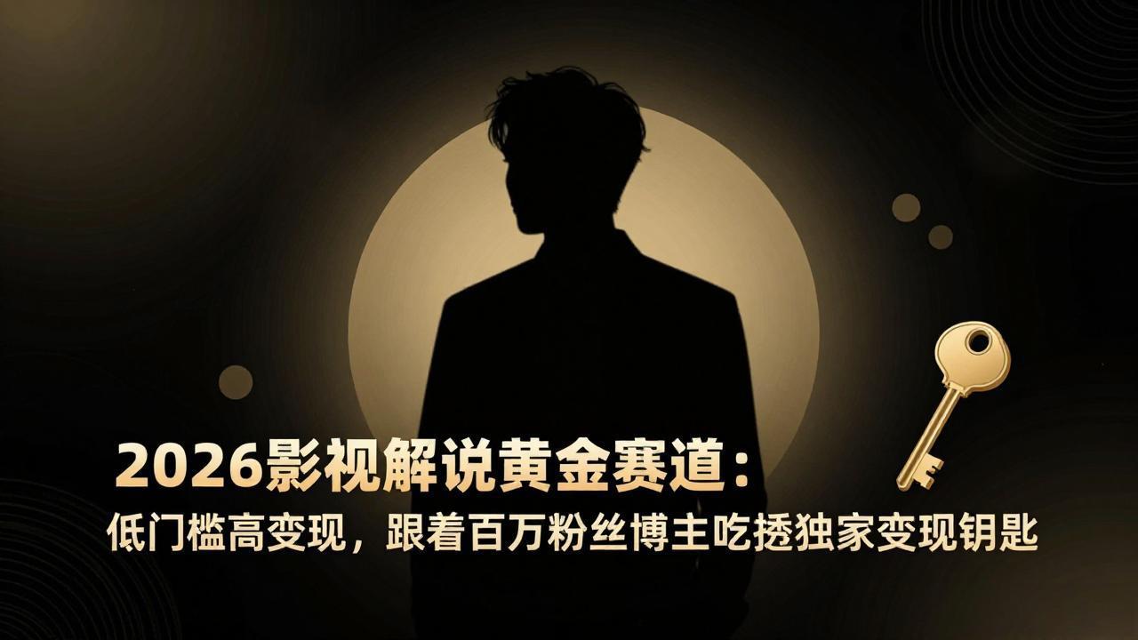 （17721期）2026影视解说黄金赛道：低门槛高变现，跟着百万粉丝博主吃透独家变现钥匙 - 臻优资源网