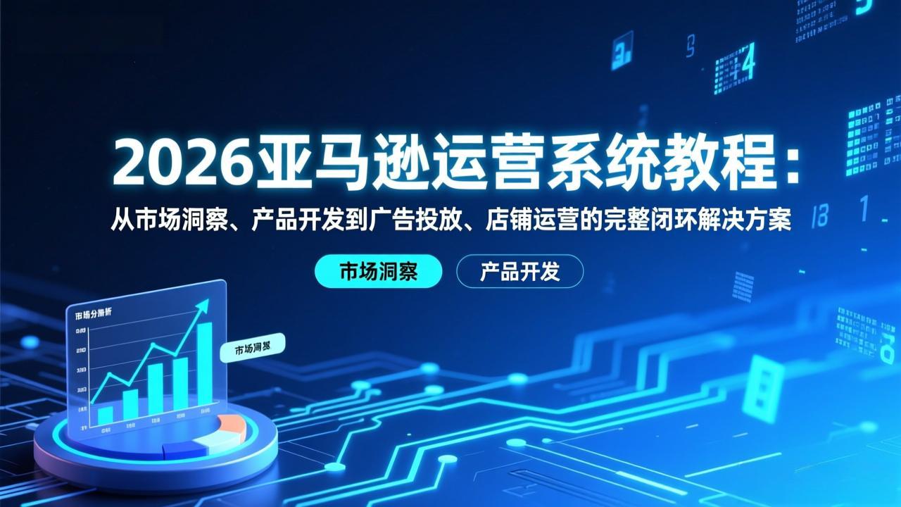 （17208期）2026亚马逊运营系统教程：从市场洞察、产品开发到广告投放、店铺运营的完整闭环解决方案 - 臻优资源网