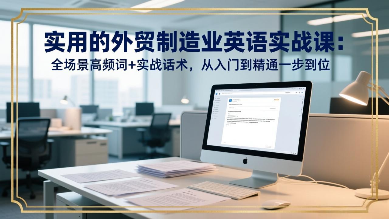 （17532期）实用的外贸制造业英语实战课：全场景高频词+实战话术，从入门到精通一步到位 - 臻优资源网