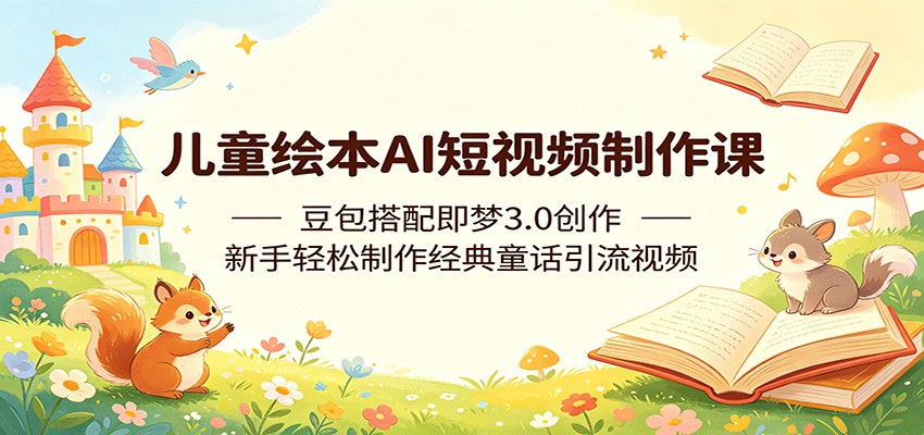 儿童绘本AI短视频制作课：豆包搭配即梦3.0创作，新手轻松制作经典童话引流视频 - 臻优资源网