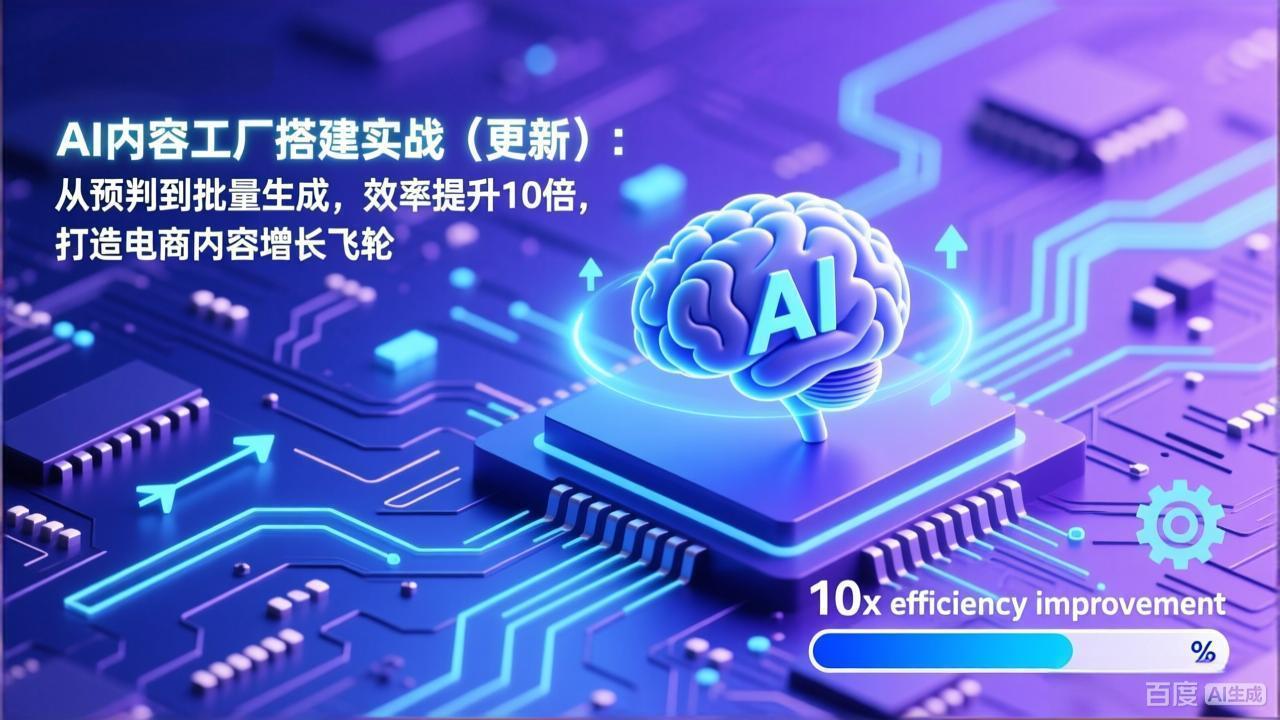 （17210期）AI内容工厂搭建实战（更新）：从预判到批量生成，效率提升10倍，打造电商内容增长飞轮 - 臻优资源网