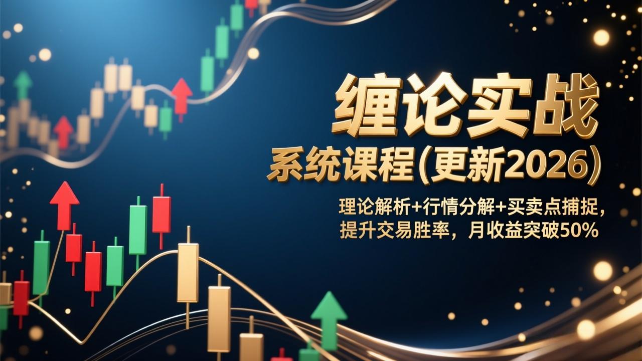 （17136期）缠论实战系统课程(更新2026)，理论解析+行情分解+买卖点捕捉，提升交易胜率，月收益突破50% - 臻优资源网