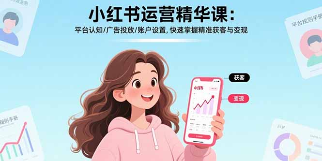 （17468期）小红书运营精华课-更新：平台认知/广告投放/账户设置,快速掌握精准获客与变现 - 臻优资源网