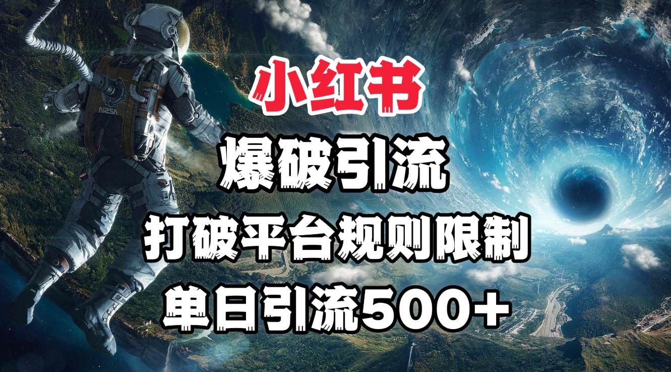 小红书爆破引流，打破平台的规则限制，单日引流500+精准粉 - 臻优资源网