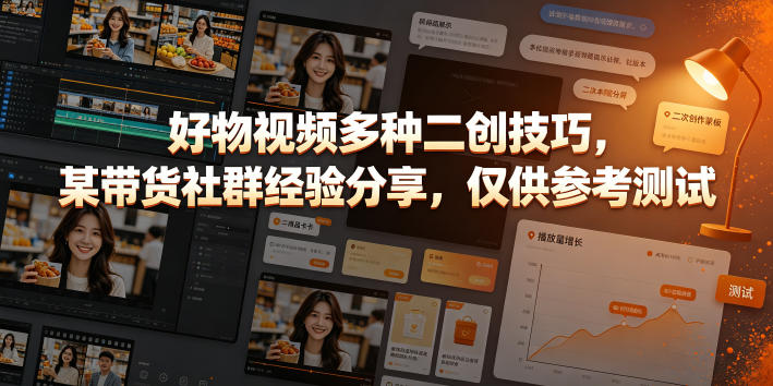 好物视频多种二创技巧，某带货社群经验分享，仅供参考测试 - 臻优资源网