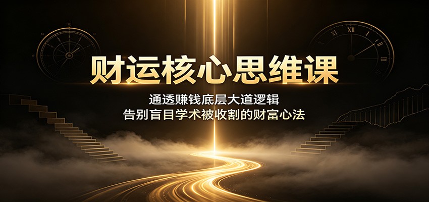 财运核心思维课：通透赚钱底层大道逻辑，告别盲目学术被收割的财富心法 - 臻优资源网