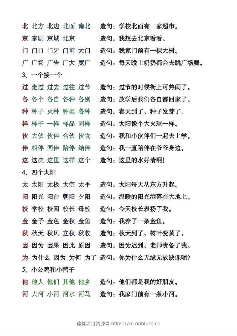 图片[3] - 一年级下册生字组词造句 - 臻优资源网