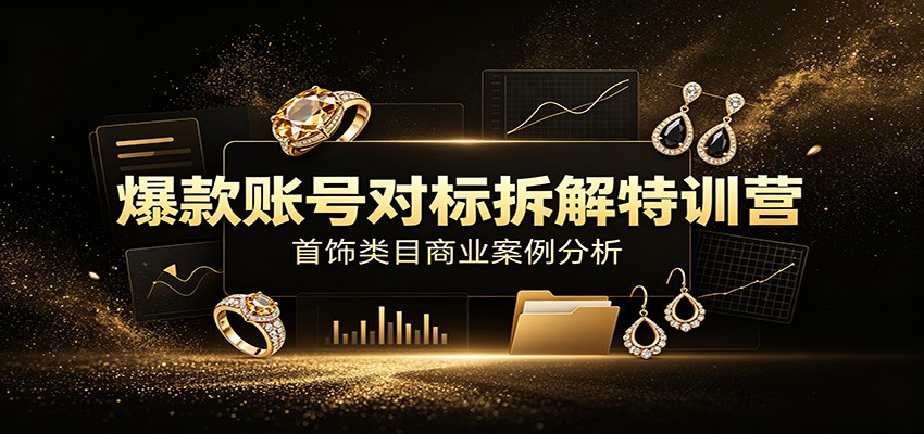 爆款账号对标拆解特训营：首饰类目商业案例分析，配套完整资料内容 - 臻优资源网