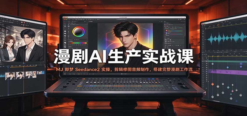 漫剧AI生产实战课：MJ 即梦 Seedance2 实操，剪辑修图音频制作，搭建完整漫剧工作流 - 臻优资源网