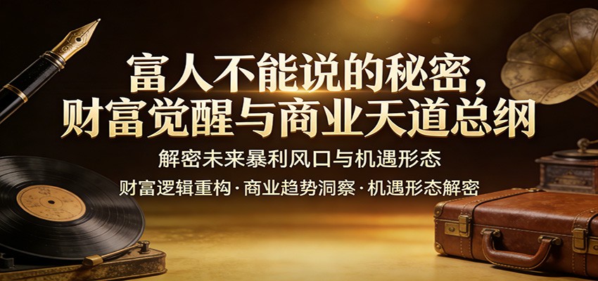 富人不能说的秘密，财富觉醒与商业天道总纲，解密未来暴利风口与机遇形态 - 臻优资源网