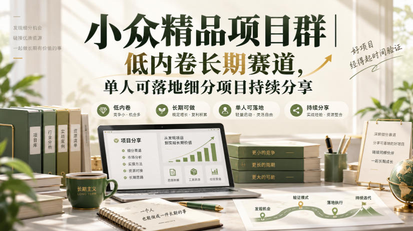 小众精品项目群｜低内卷长期赛道，单人可落地细分项目持续分享 - 臻优资源网