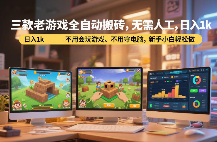 三款老游戏全自动搬砖，无需人工，日入1k，不用会玩游戏、不用守电脑，新手小白轻松做【揭秘】 - 臻优资源网