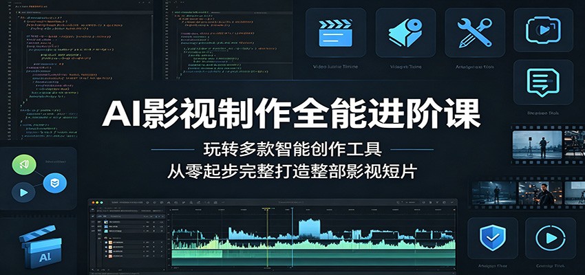 AI影视制作全能进阶课:玩转多款智能创作工具,从零起步完整打造整部影视短片 - 臻优资源网