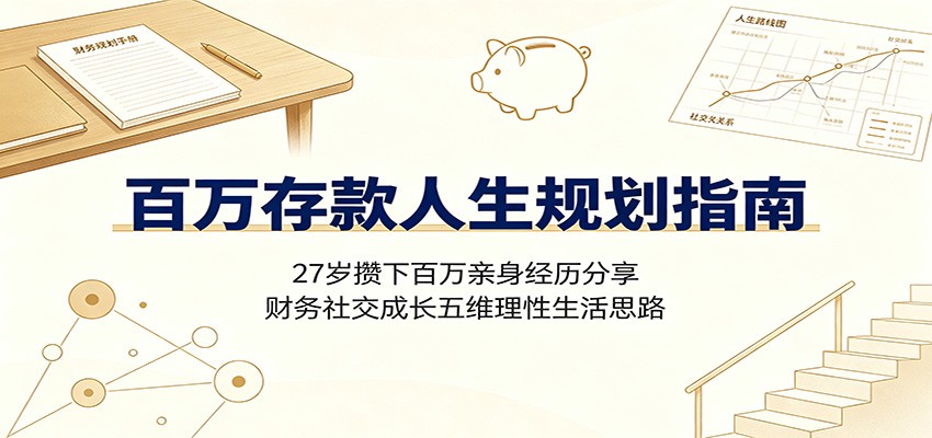 百万存款人生规划指南：27岁攒下百万亲身经历分享，财务社交成长五维理性生活思路 - 臻优资源网
